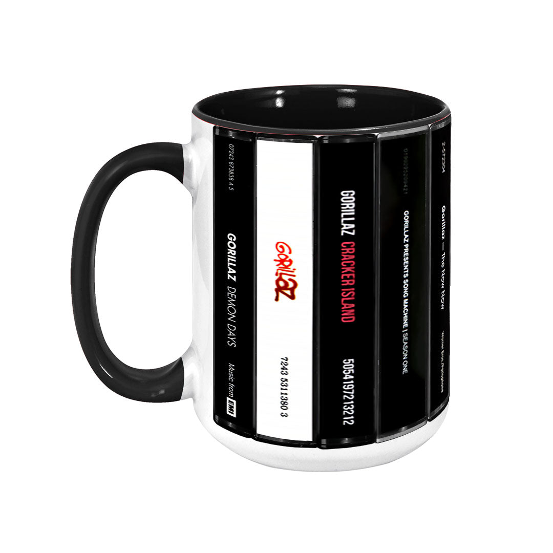 Gorillaz Albums Cassette Collection Retro Accent Edge-to-Edge Printed Mug