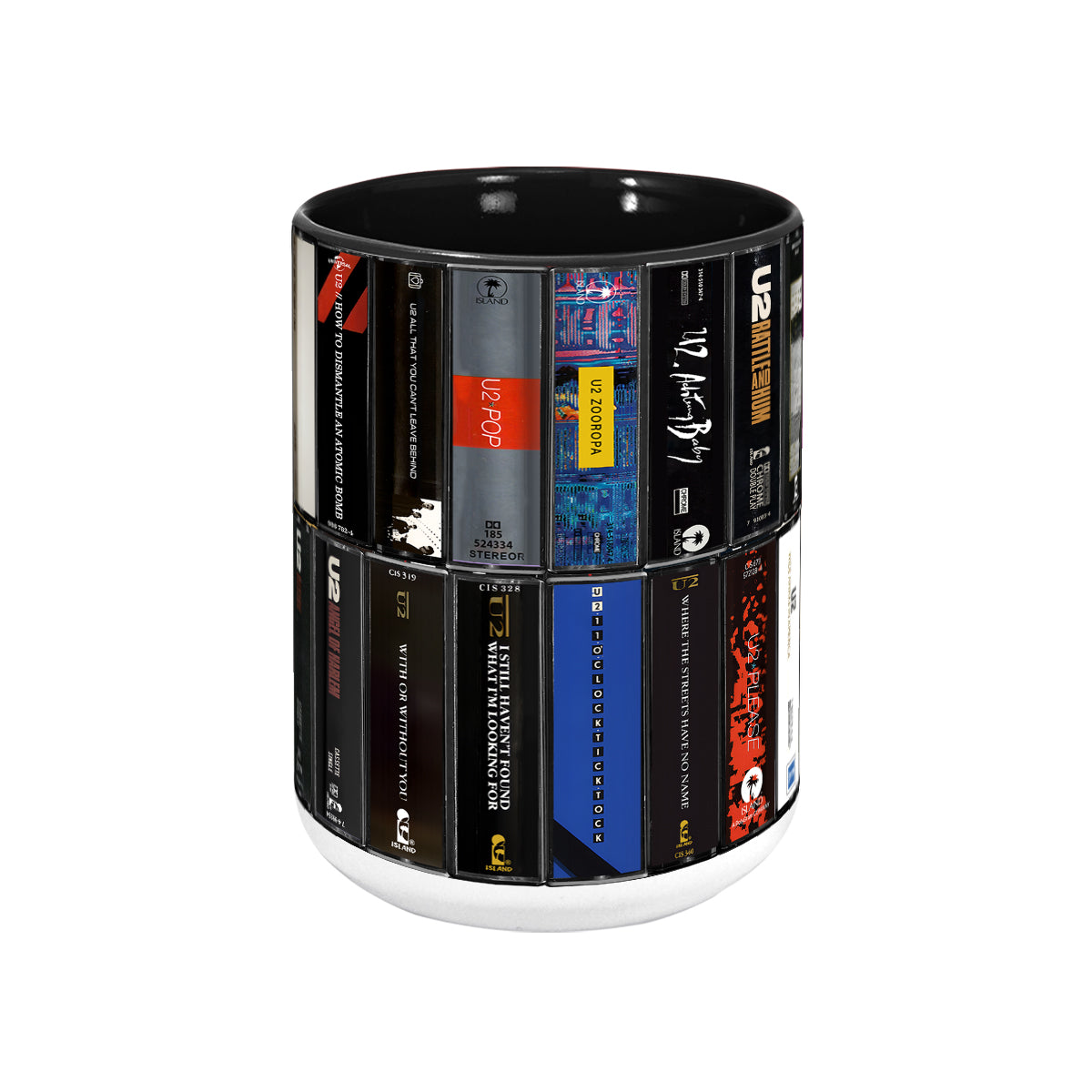 U2 Albums Cassette Retro Collection Accent Mug - Extended Version