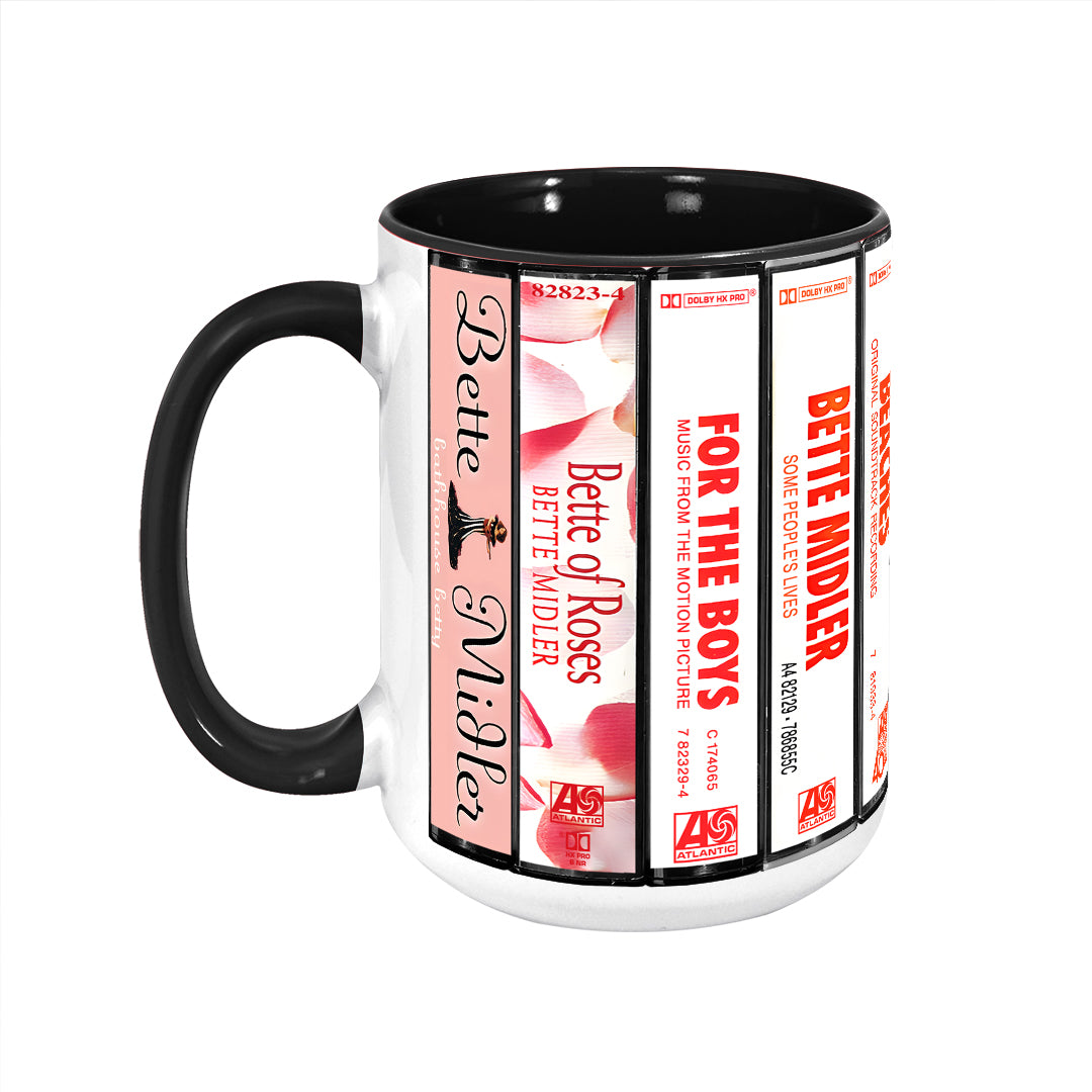 Bette Midler Albums Cassette Collection Retro Accent Mug