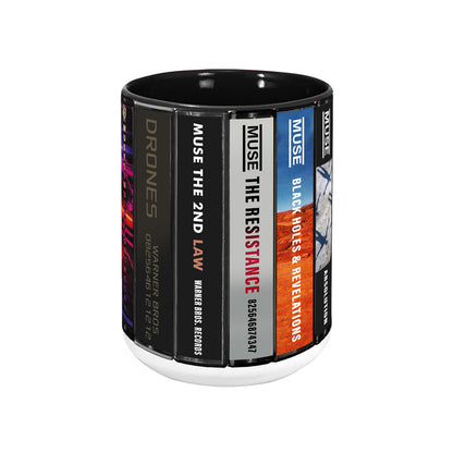 Muse Albums Cassette Collection Retro Accent Edge-to-Edge Printed Mug