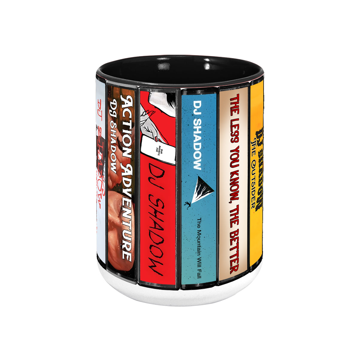 DJ Shadow Albums Cassette Collection Retro Accent Mug