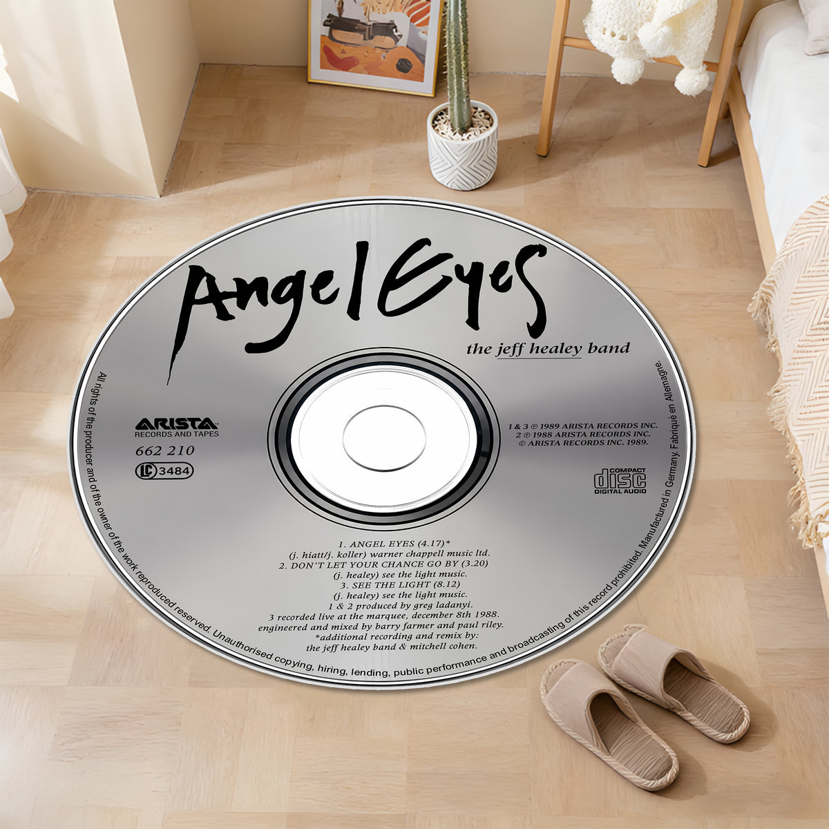 Angel Eyes- Jeff Healy Band Album Music CD Round Rug