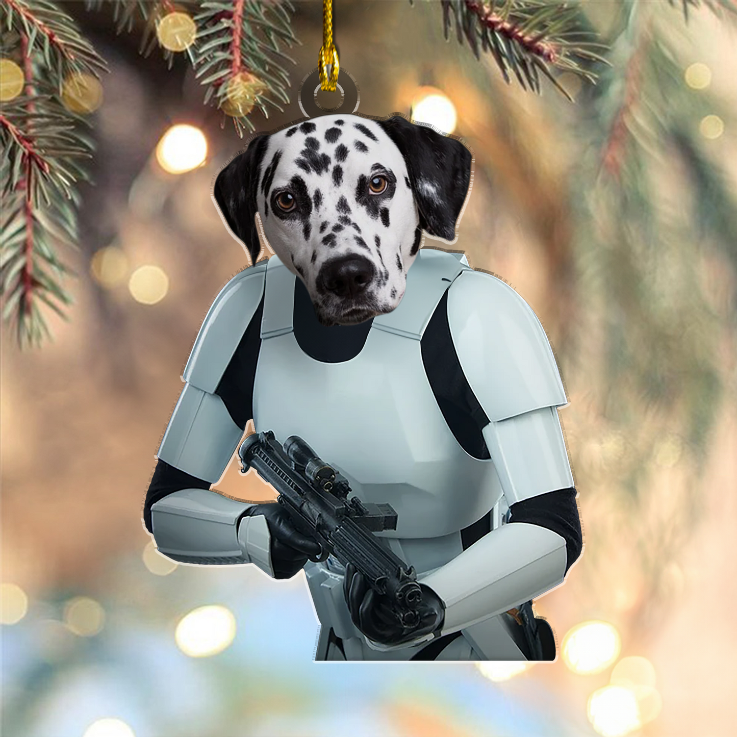 Custom Pet Photo Stormtrooper Funny Christmas Ornament for Pet Lovers