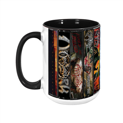 Obituary Albums Cassette Collection Retro Accent Mug
