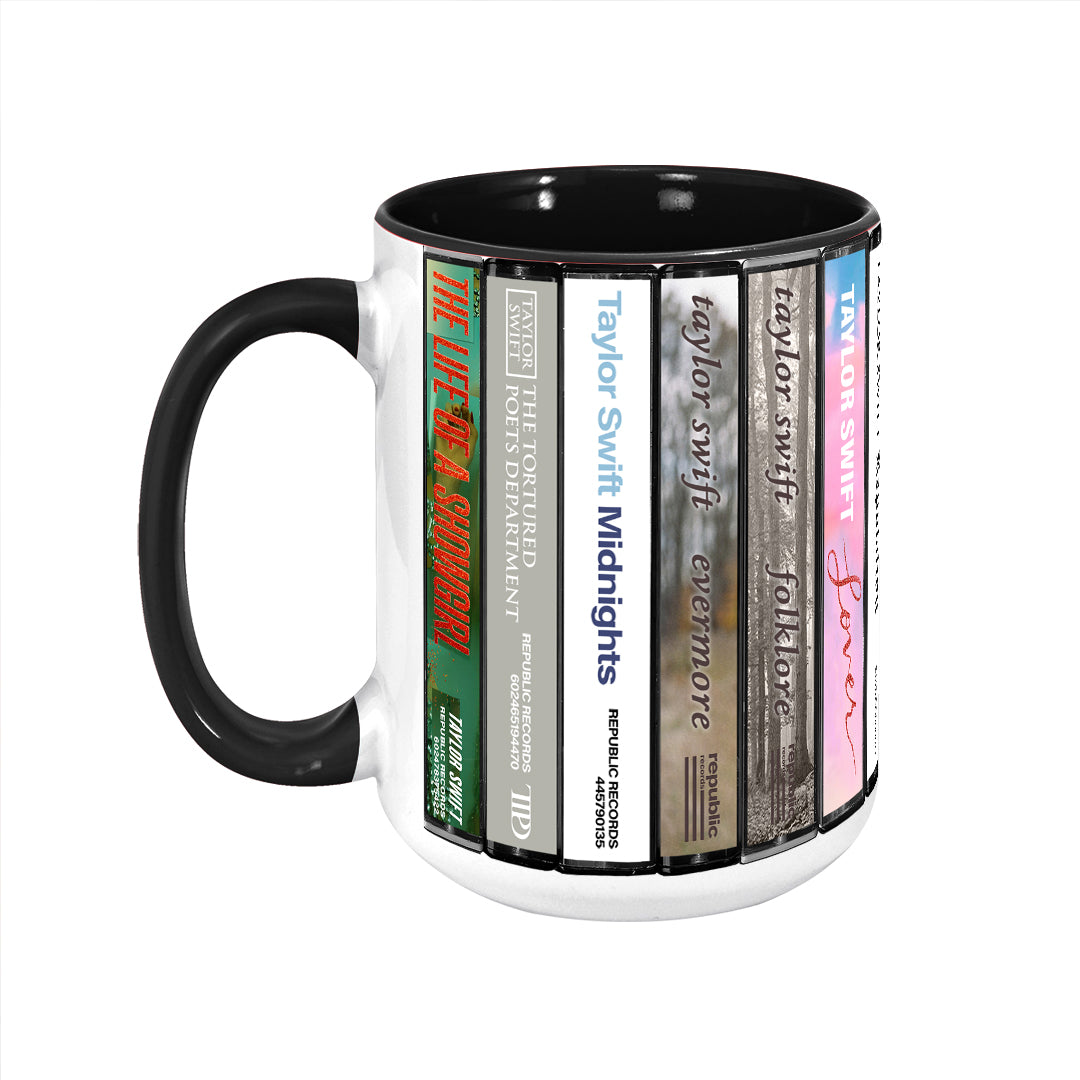 Taylor Swift Albums Cassette Collection Retro Accent Edge-to-Edge Printed Mug