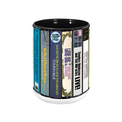 Smokey Robinson & The Miracles Albums Cassette Collection Retro Accent Mug