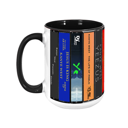 Kanye Wests Albums Cassette Collection Retro Accent Mug