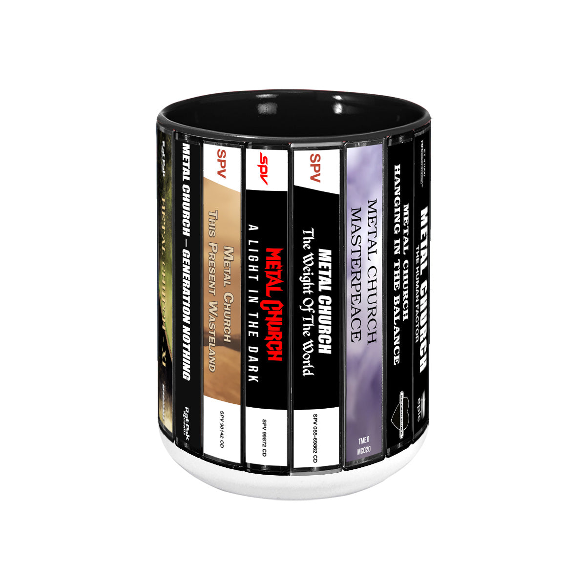 Metal Church Albums Cassette Collection Retro Accent Mug