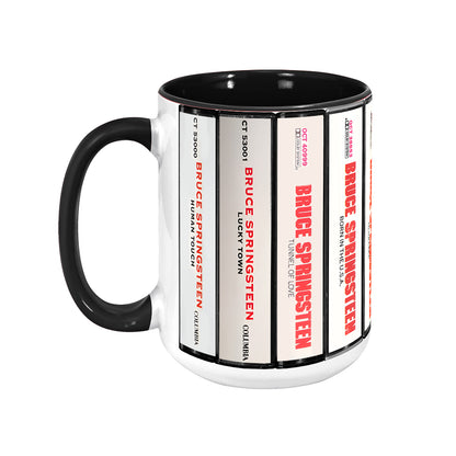 Bruce Springsteen Albums Cassette Collection Retro Accent Mug