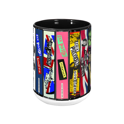 Sex Pistols Never Mind the Bollocks Album Cassette Collection Retro Accent Mug