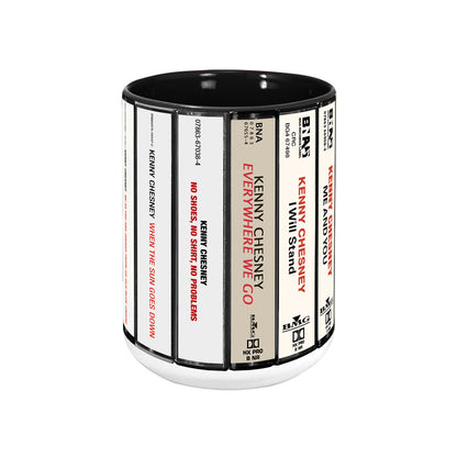 Kenny Chesney Albums Cassette Collection Retro Accent Mug