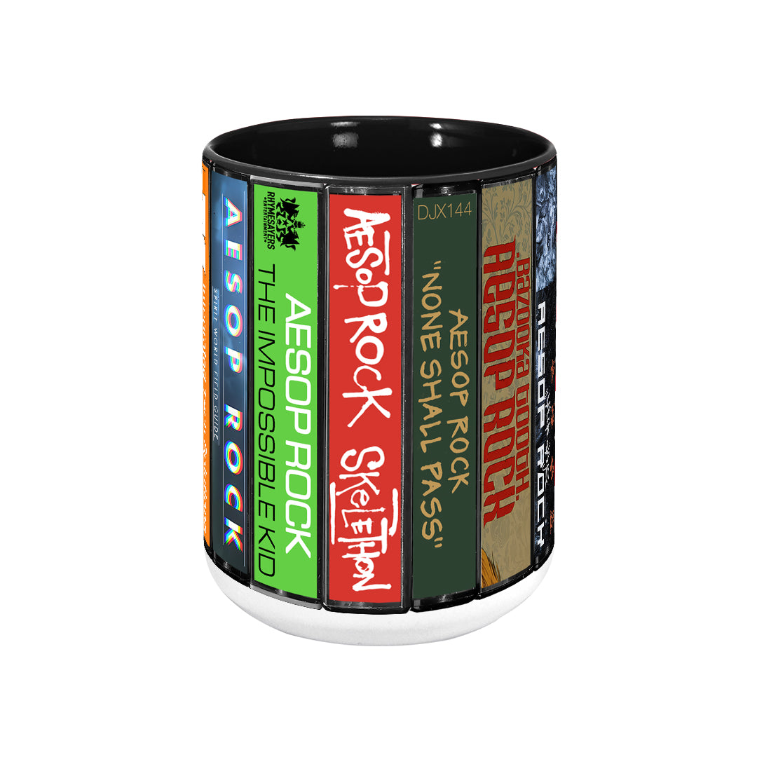 Aesop Rock Albums Cassette Collection Retro Accent Mug