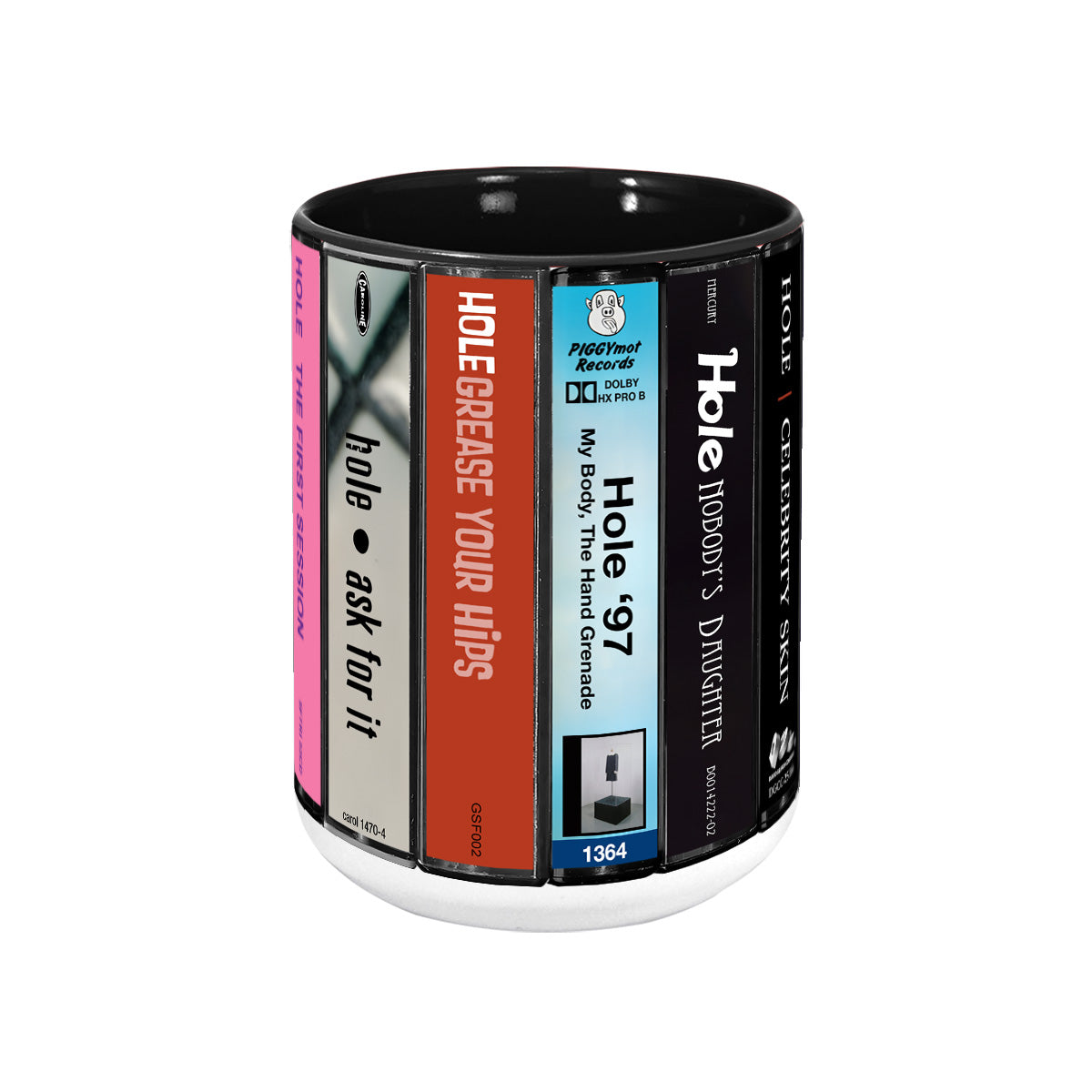 Courtney Love and Hole Albums Cassette Collection Retro Accent Mug