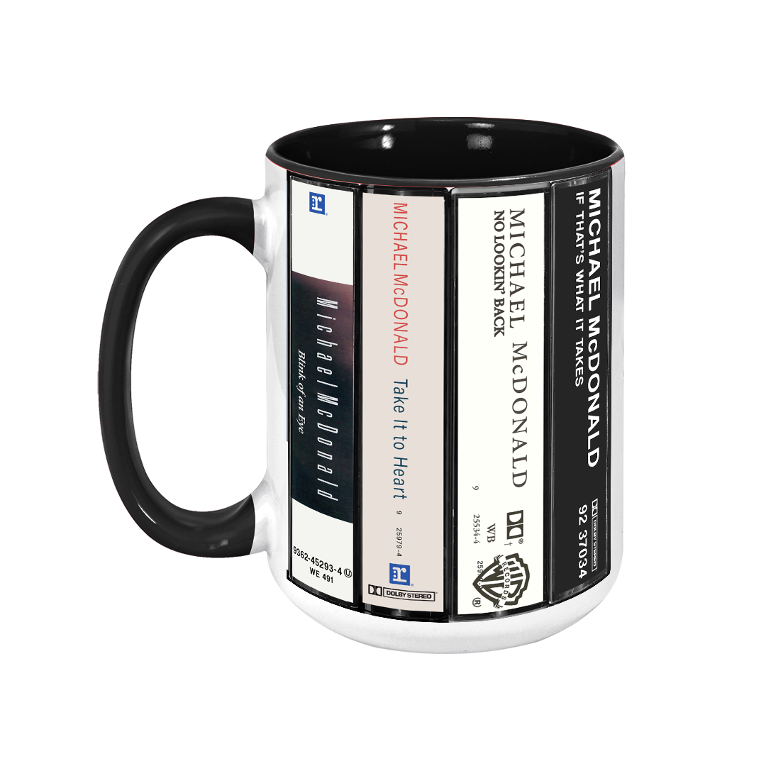 Michael McDonald Albums Cassette Collection Retro Accent Edge-to-Edge Printed Mug