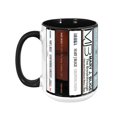 Mary J. Blige Albums Cassette Collection Retro Accent Mug