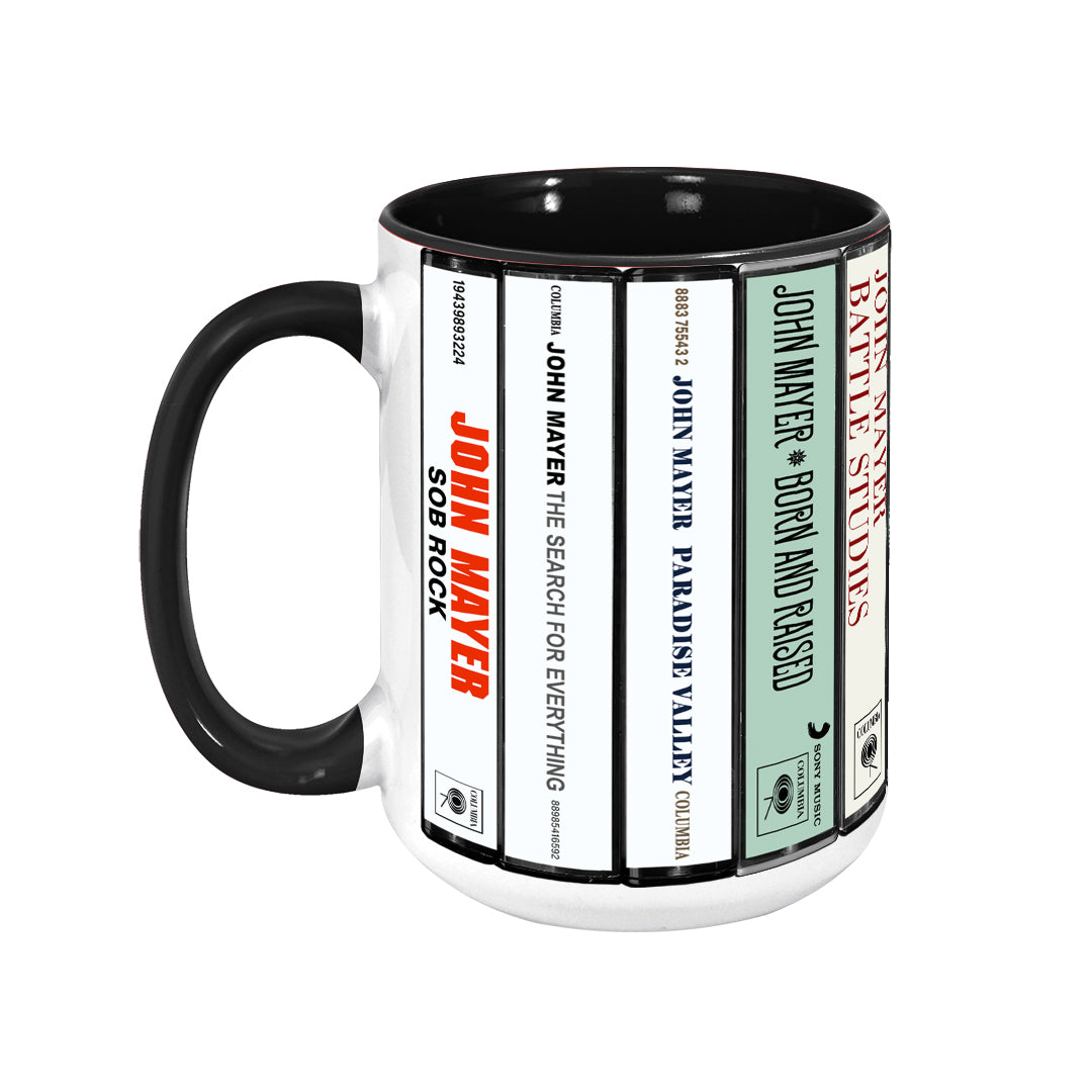 John Mayer Albums Cassette Collection Retro Accent Mug