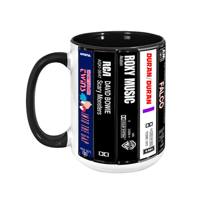 New Wave Music Albums Cassette Retro Collection Accent Mug