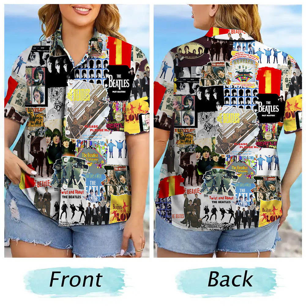 The Beatles Albums Covers Collage Unisex Hawaiian Shirt