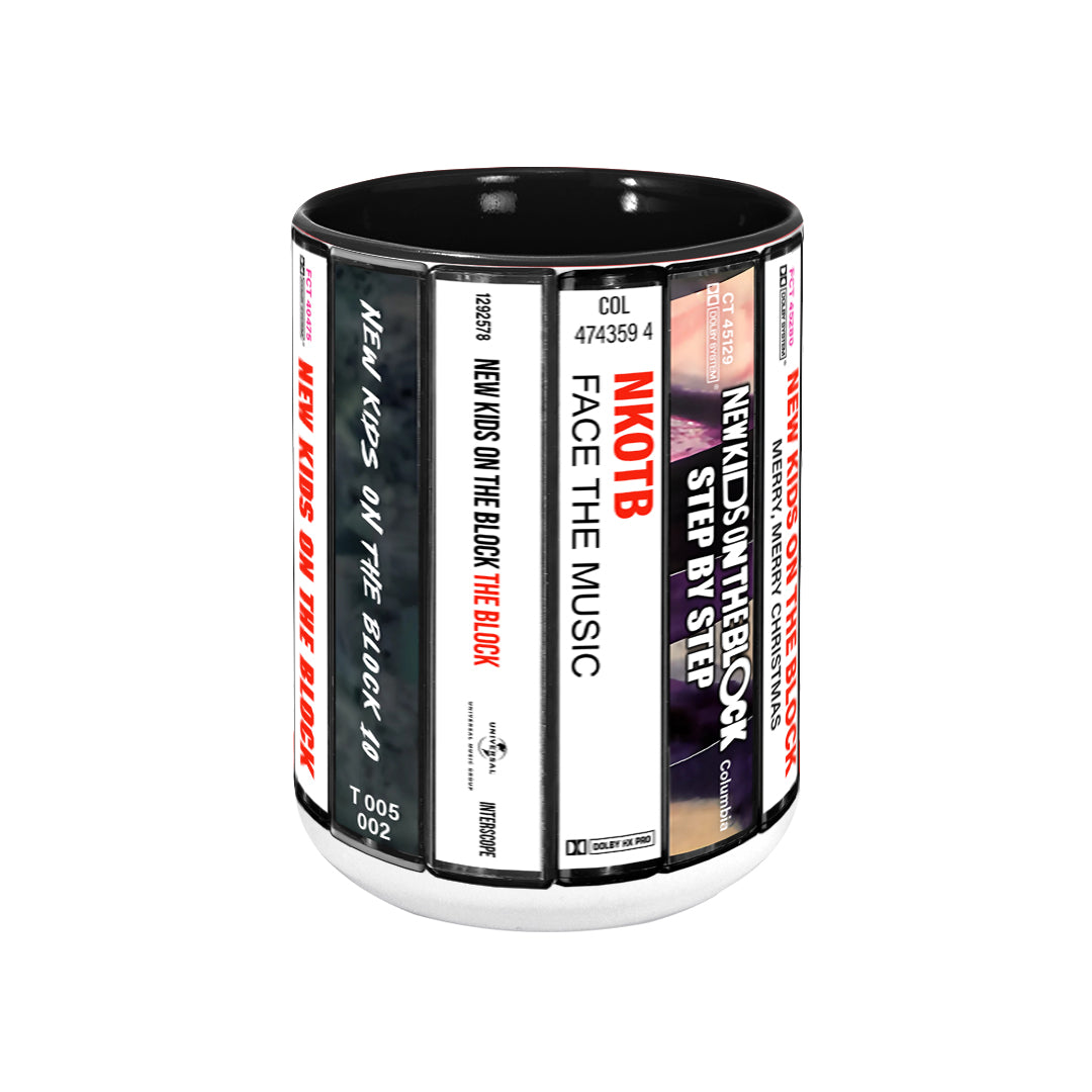 New Kids on the Block Albums Cassette Collection Retro Accent Mug