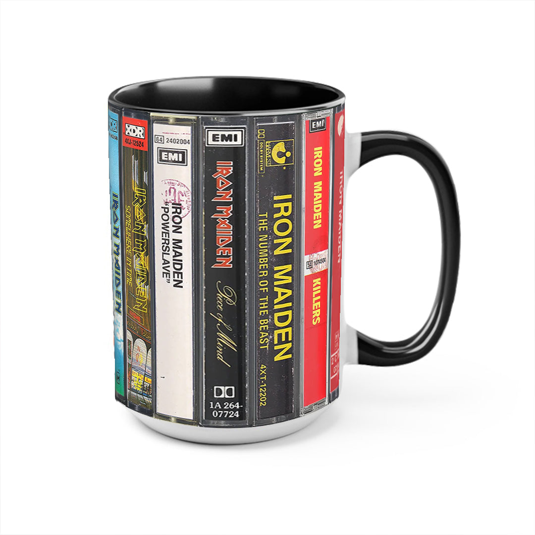 Iron Maiden Albums Cassette Collection Retro Accent Mug