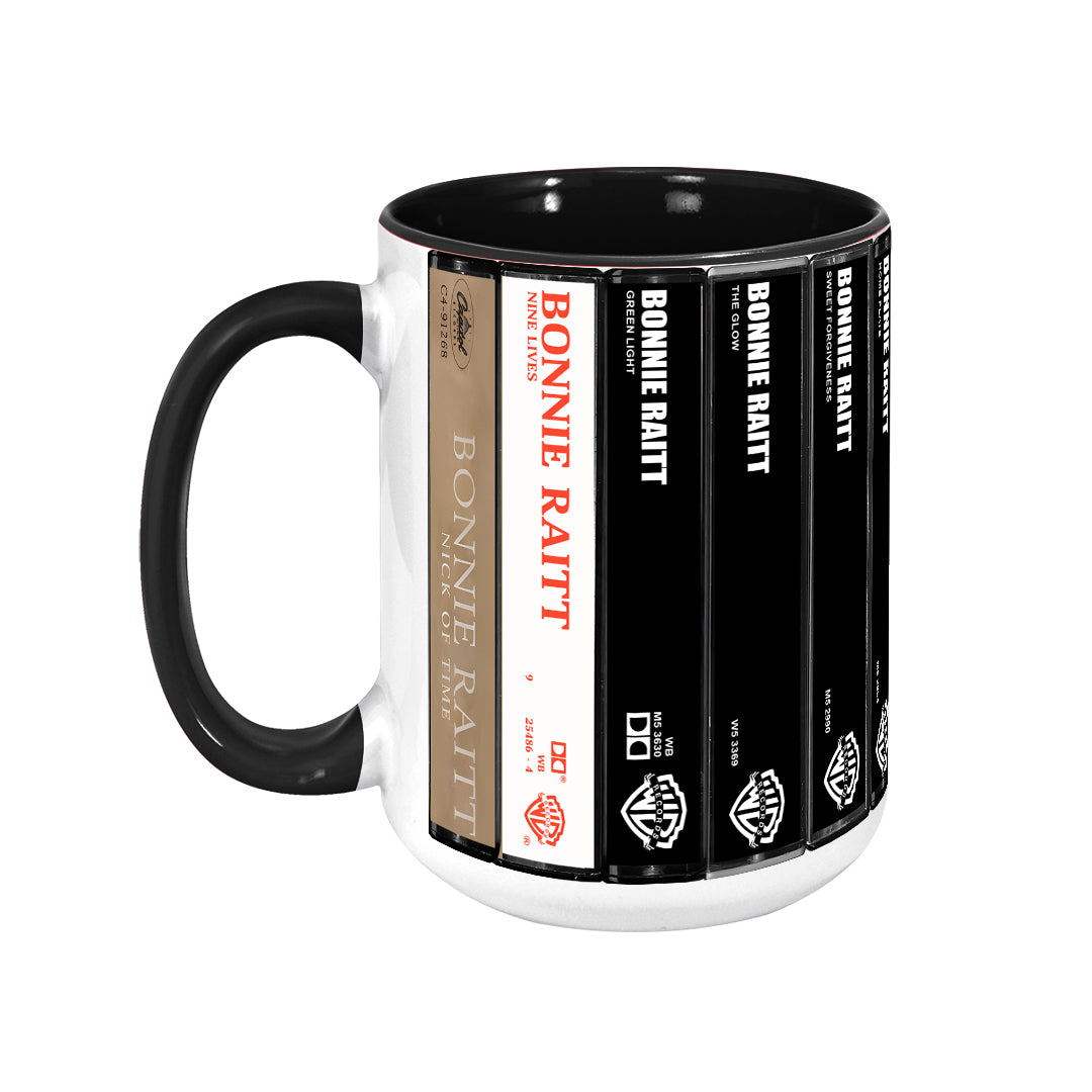 Bonnie Raitt Albums Cassette Collection Retro Accent Mug