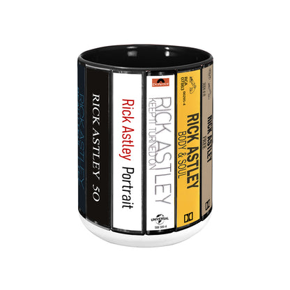 Rick Astley Albums Cassette Collection Retro Accent Mug