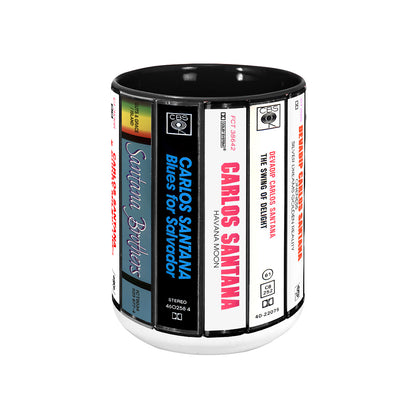 Carlos Santana Albums Cassette Collection Retro Accent Mug
