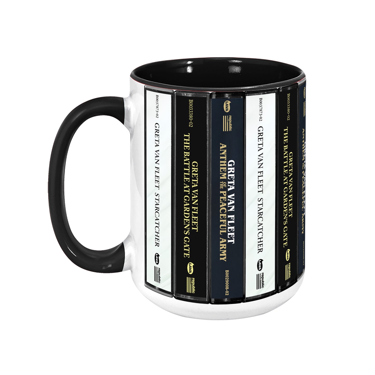 Greta Van Fleet Albums Cassette Collection Retro Accent Edge-to-Edge Printed Mug