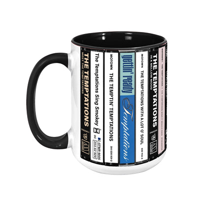 The Temptations Albums Cassette Collection Retro Accent Edge-to-Edge Printed Mug