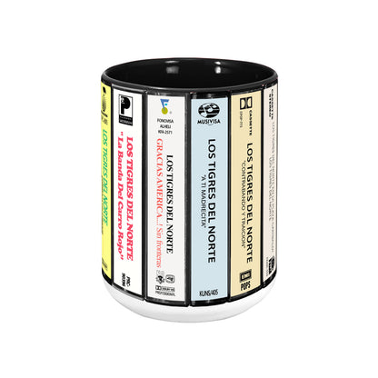 Los Tigres del Norte Albums Cassette Collection Retro Accent Mug