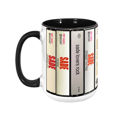 Sade Albums Cassette Collection Retro Accent Edge-to-Edge Printed Mug