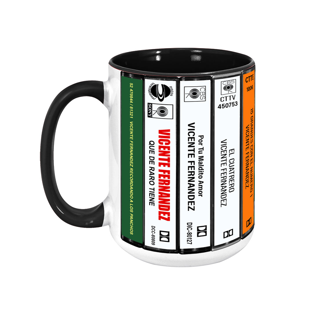 Vicente Fernadez Albums Cassette Collection Retro Accent Mug