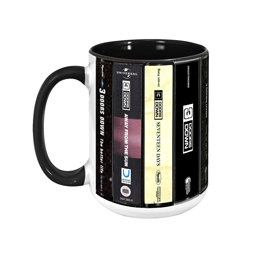 3 Doors Down Albums Cassette Collection Retro Accent Mug