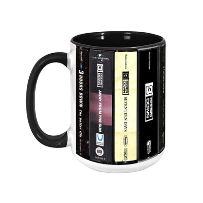 3 Doors Down Albums Cassette Collection Retro Accent Mug