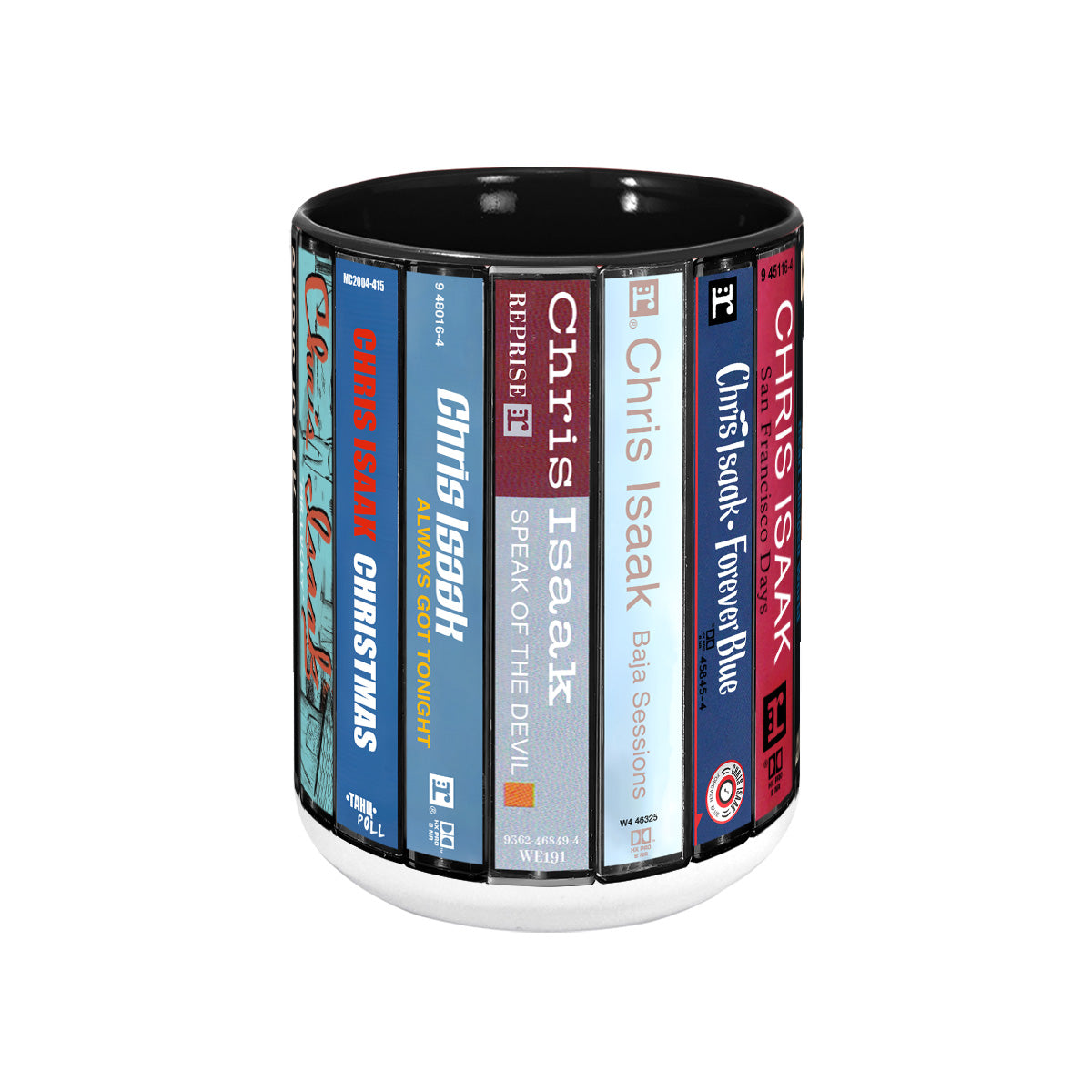 Chris Isaak Albums Cassette Collection Retro Accent Mug