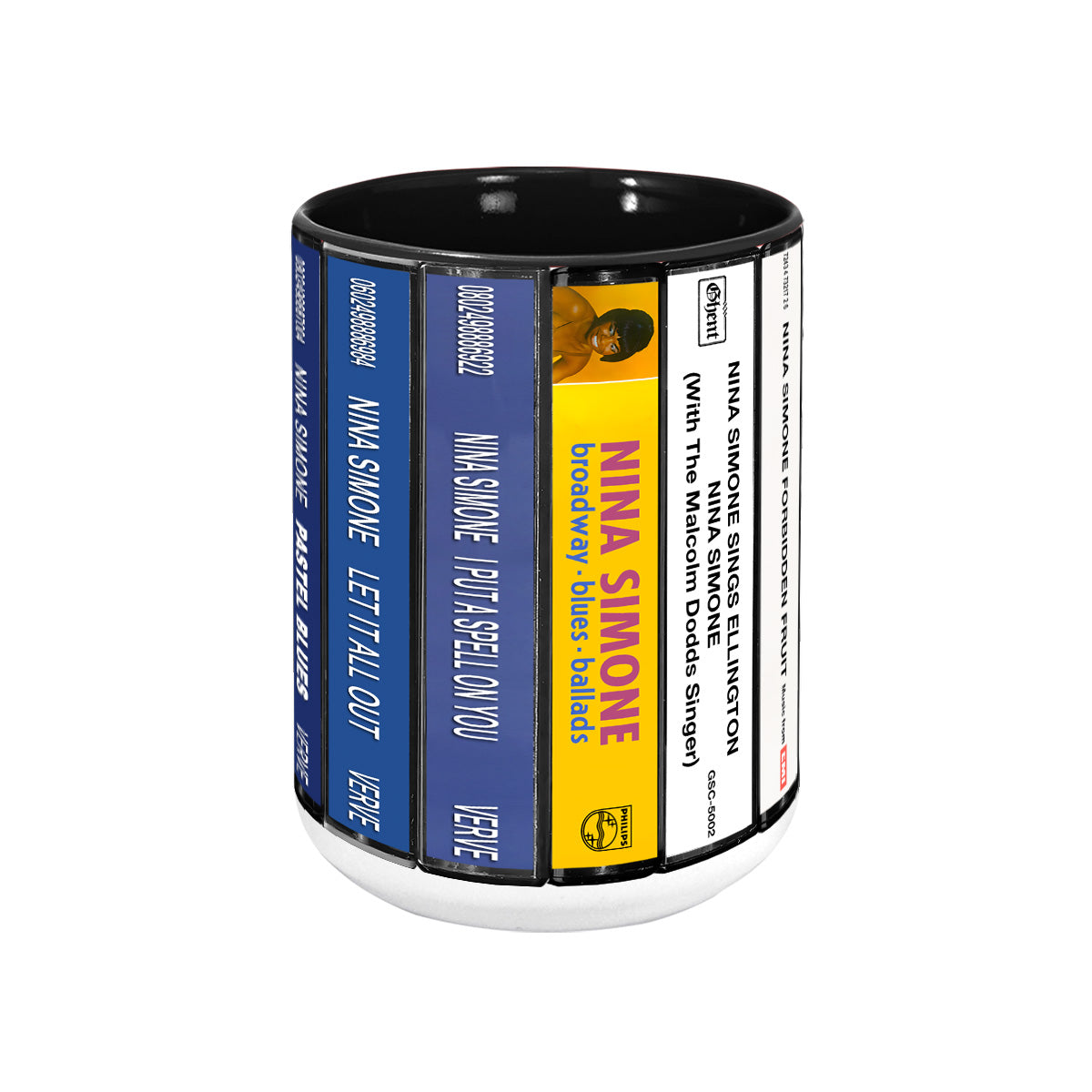Nina Simone Albums Cassette Collection Retro Accent Mug