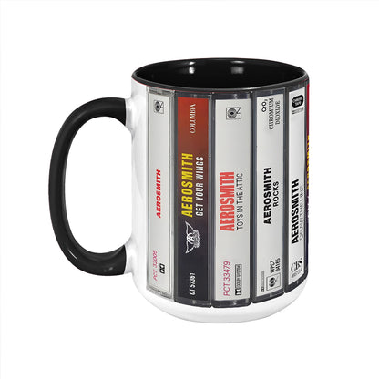 Aerosmith Albums Cassette Collection Retro Accent Mug