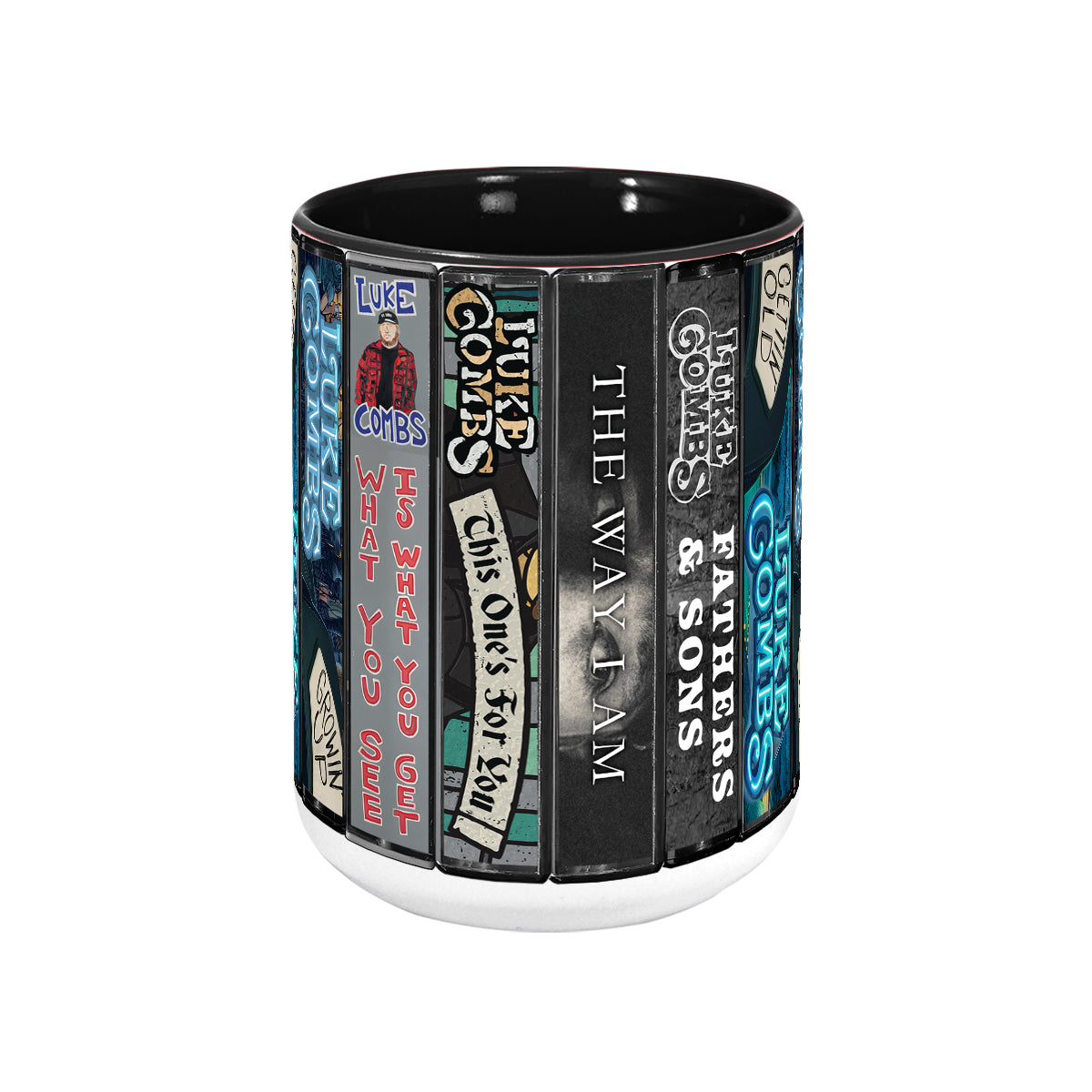 Luke Combs Albums Cassette Collection Retro Accent Mug