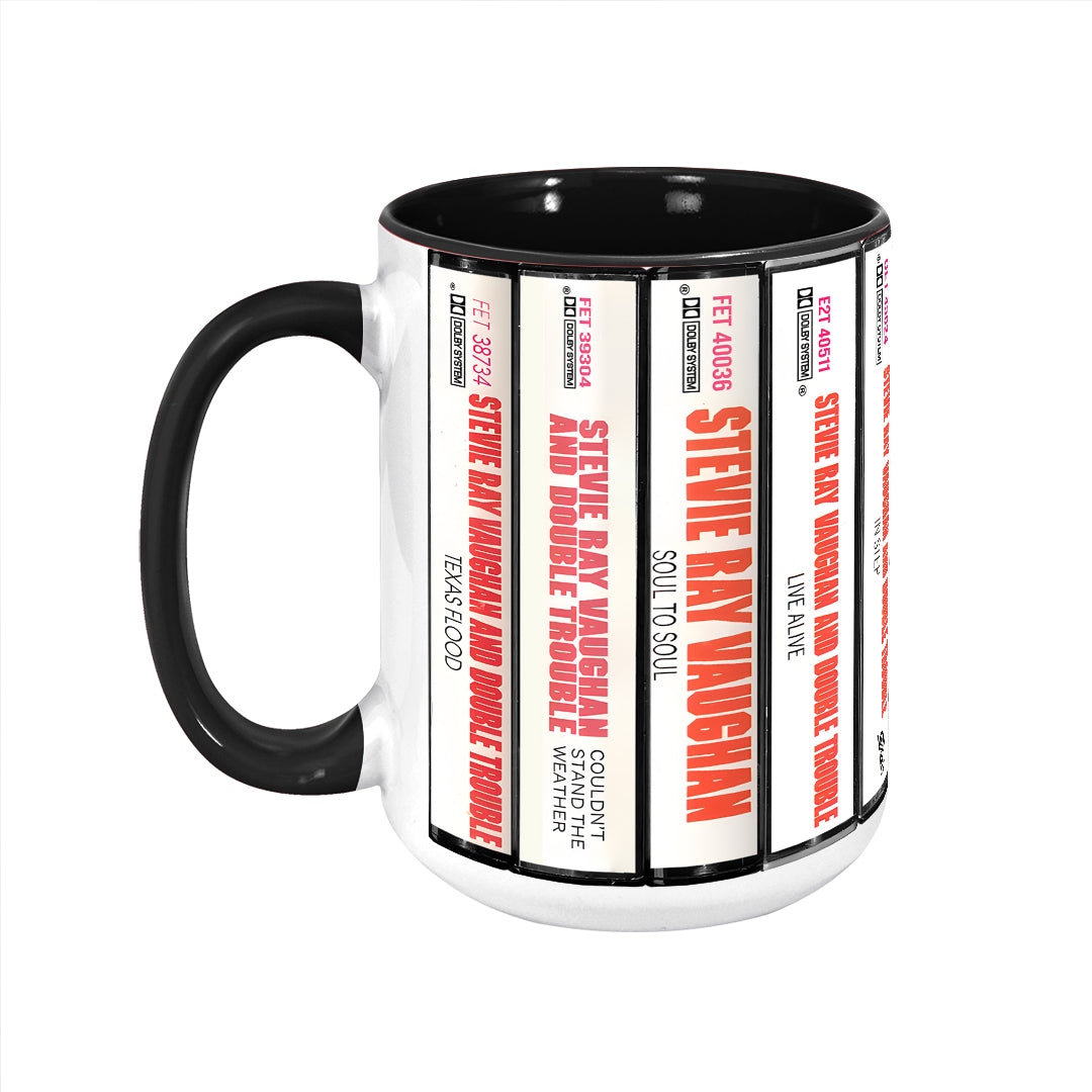 Stevie Ray Vaughan Albums Cassette Collection Retro Accent Mug