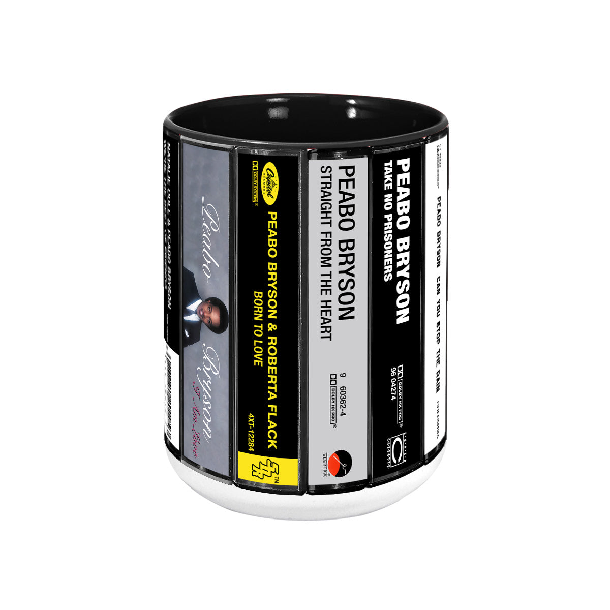 Peabo Bryson Albums Cassette Collection Retro Accent Mug