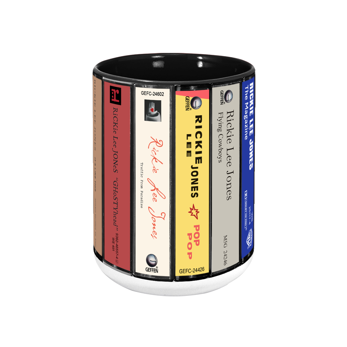 Rickie Lee Jones Albums Cassette Collection Retro Accent Mug