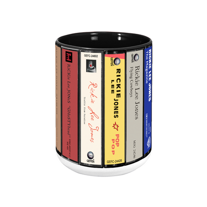 Rickie Lee Jones Albums Cassette Collection Retro Accent Mug