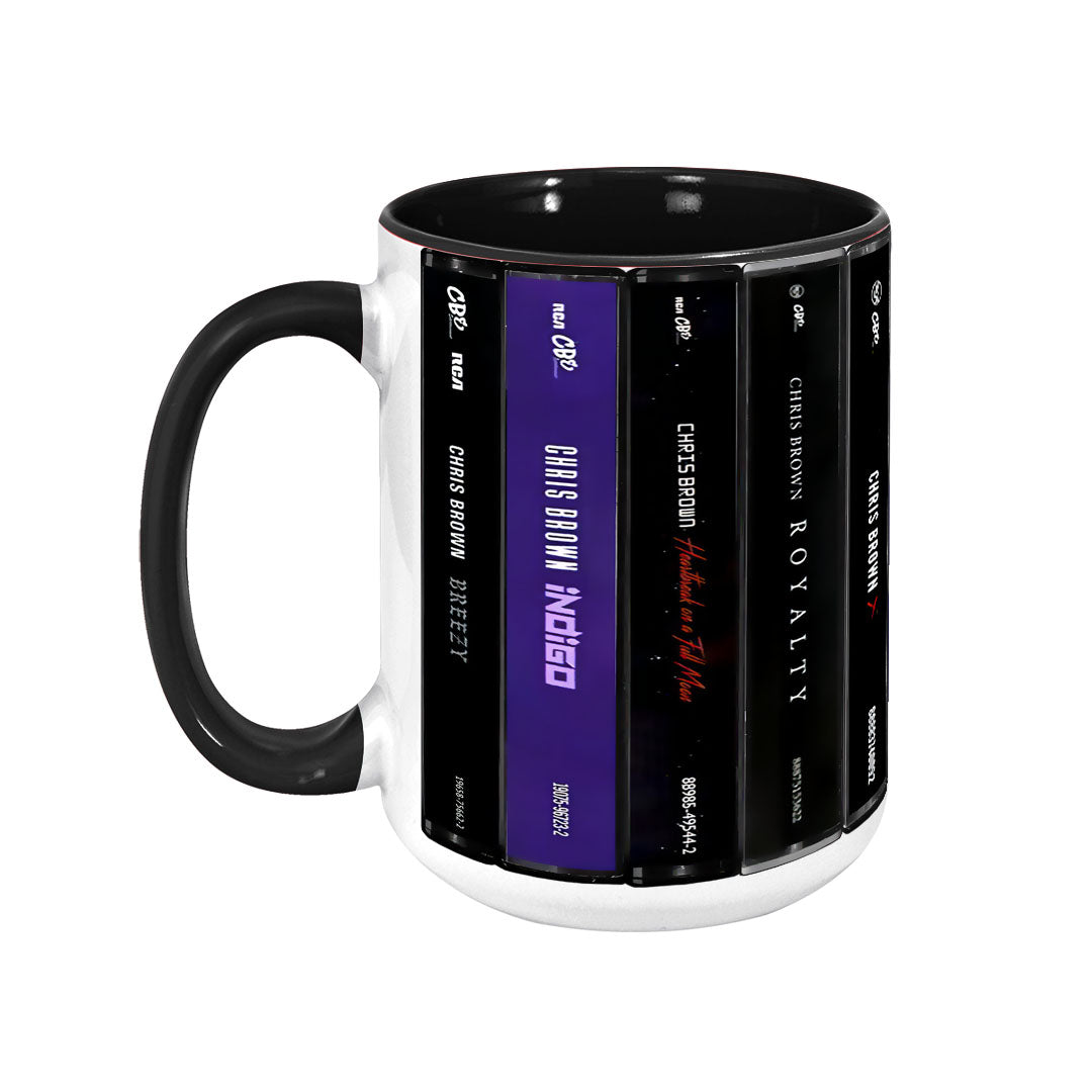 Chris Brown Albums Cassette Collection Retro Accent Mug