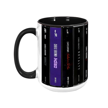 Chris Brown Albums Cassette Collection Retro Accent Mug