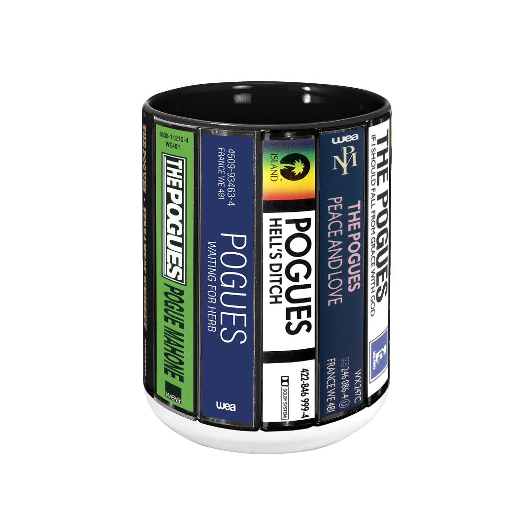 The Pogues Albums Cassette Collection Retro Accent Mug