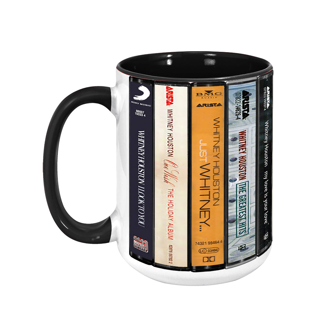 Whitney Houston Albums Cassette Retro Collection Accent Mug