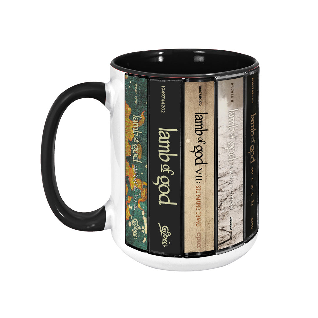 Lamb of God Albums Cassette Collection Retro Accent Edge-to-Edge Printed Mug
