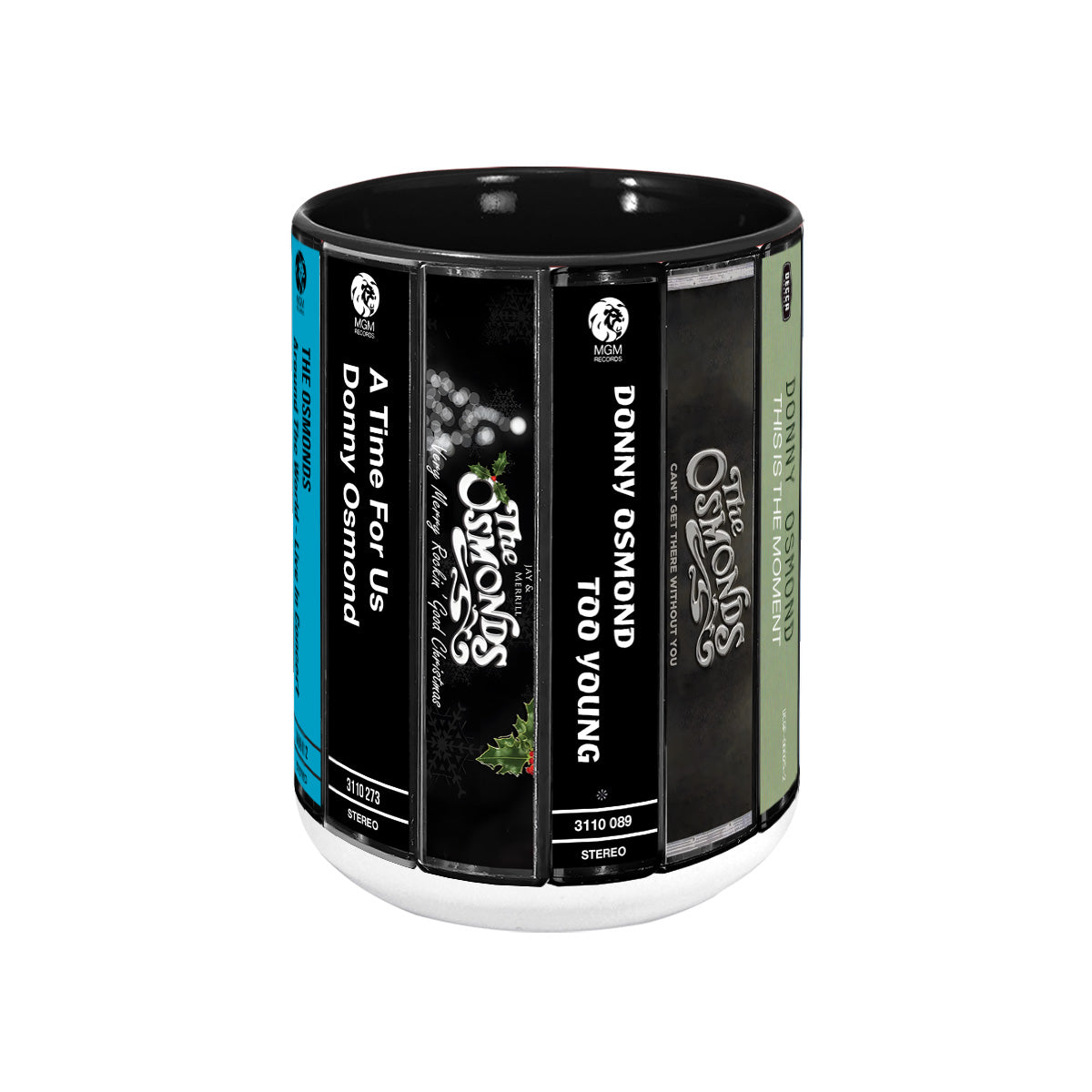 The Osmonds Albums Cassette Collection Retro Accent Mug