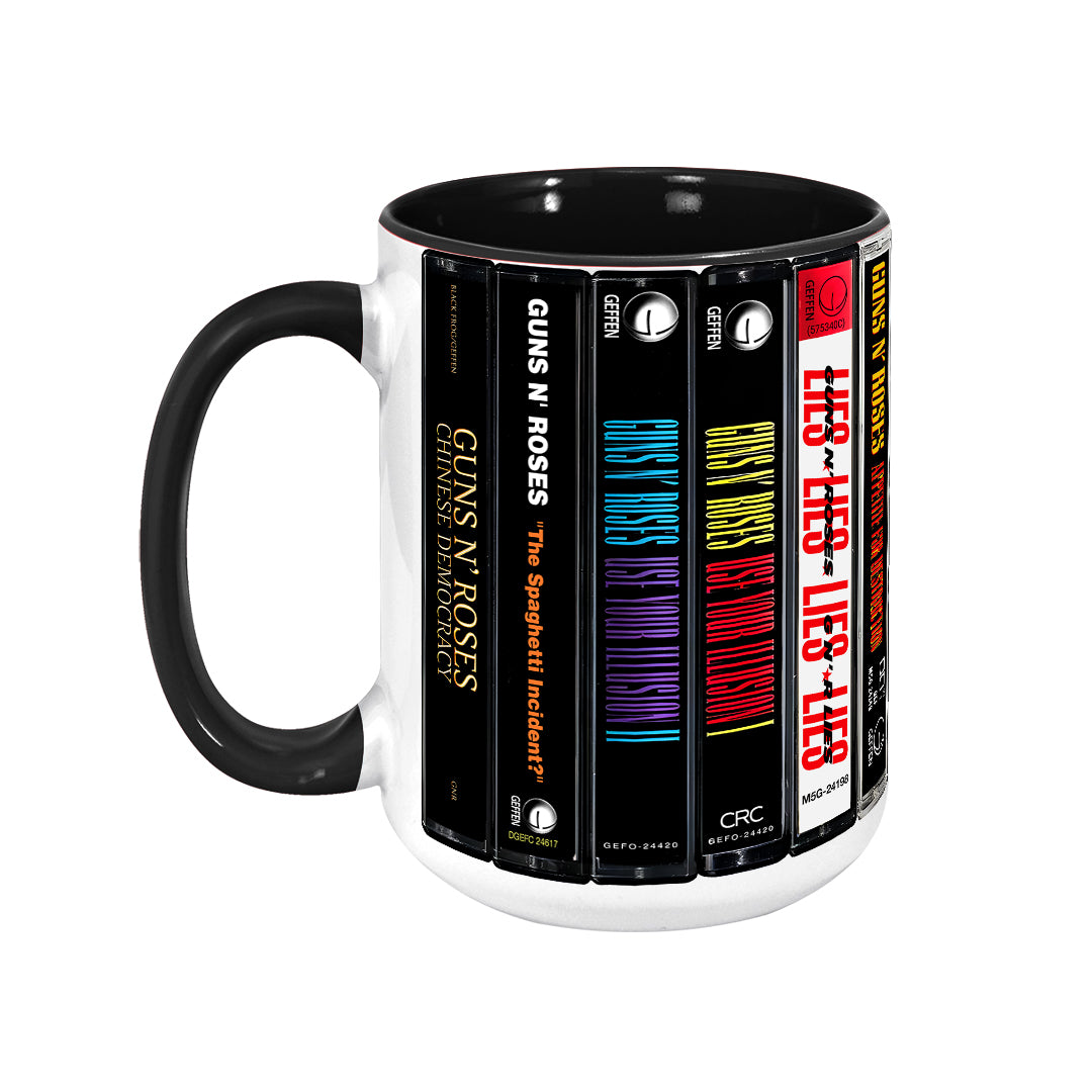 Guns N' Roses Albums Cassette Collection Retro Accent Mug