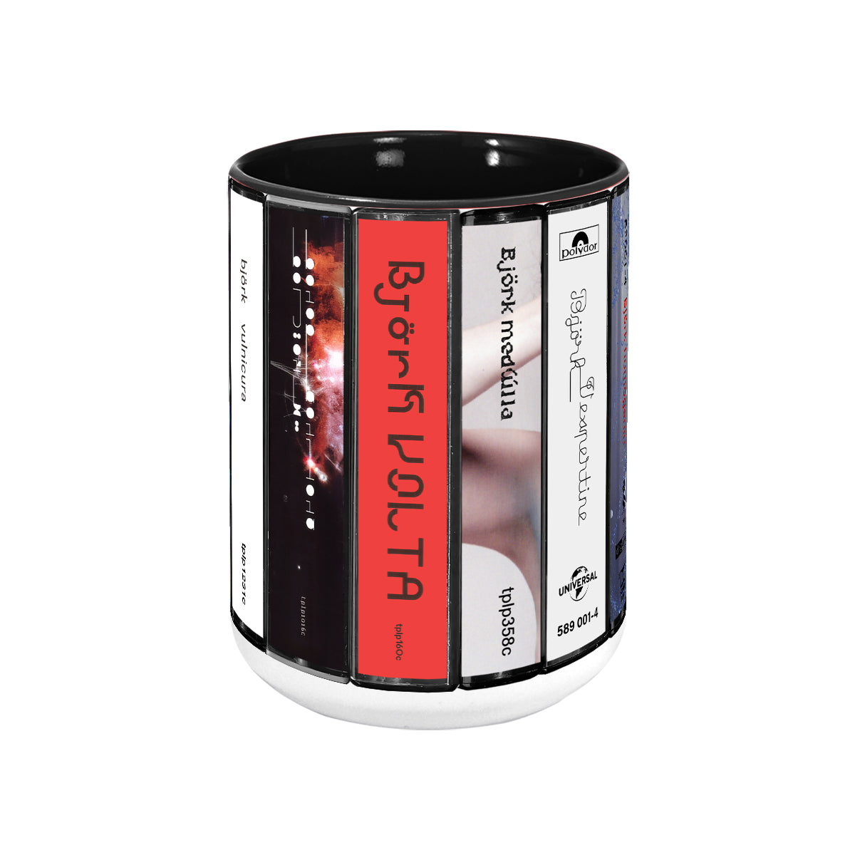 Björk Albums Cassette Collection Retro Accent Mug